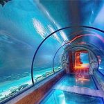 Современный дизайн акрилового аквариума длинный туннель